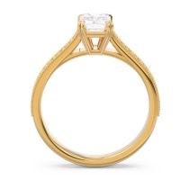 Pave Milgrain Emerald Cut Druna Ring