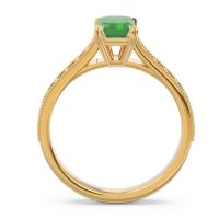 Pave Milgrain Emerald Cut Druna Ring