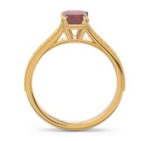 Pave Milgrain Emerald Cut Druna Ring