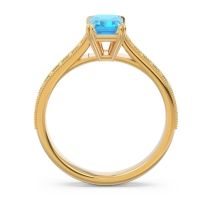 Pave Milgrain Emerald Cut Druna Ring