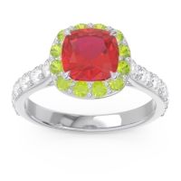 Halo Pave Cushion Svaja Ring