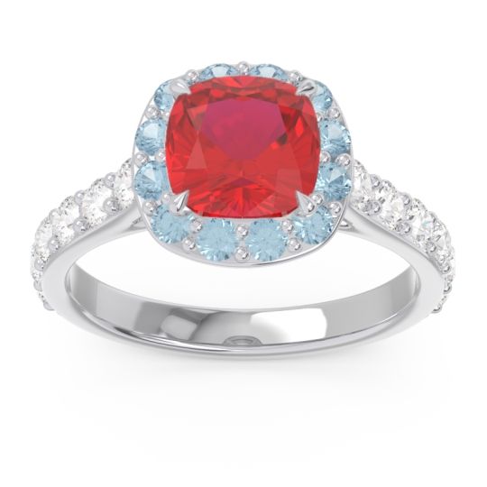 Halo Pave Cushion Svaja Ring