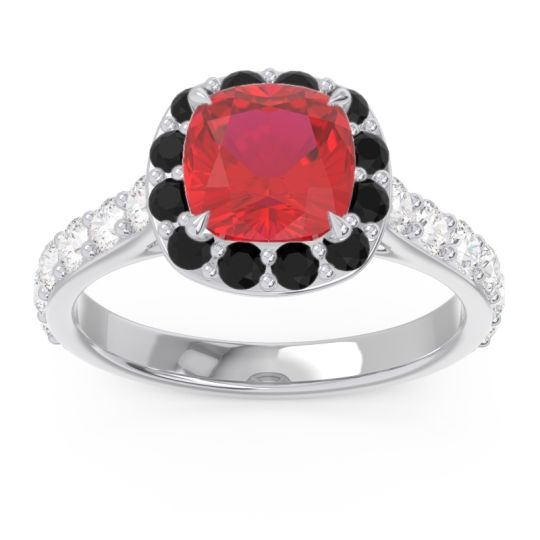 Halo Pave Cushion Svaja Ring