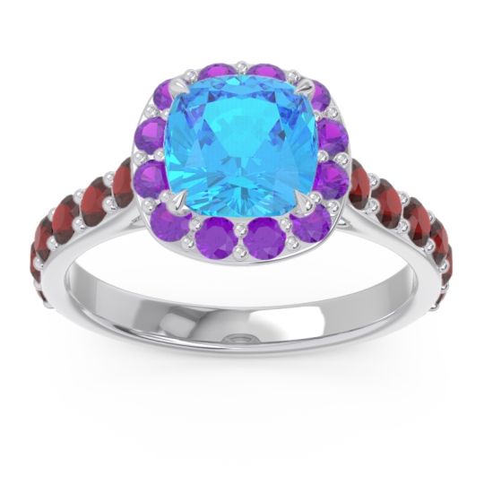Halo Pave Cushion Svaja Ring