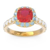 Halo Pave Cushion Svaja Ring