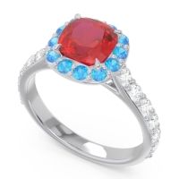 Halo Pave Cushion Svaja Ring