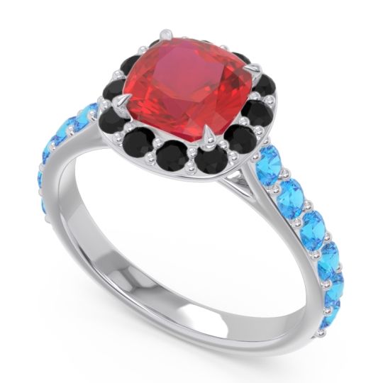 Halo Pave Cushion Svaja Ring