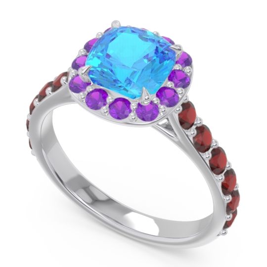 Halo Pave Cushion Svaja Ring