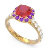 Halo Pave Cushion Svaja Ring