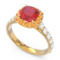 Halo Pave Cushion Svaja Ring