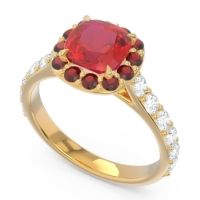 Halo Pave Cushion Svaja Ring