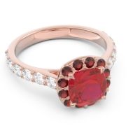 Halo Pave Cushion Svaja Ring
