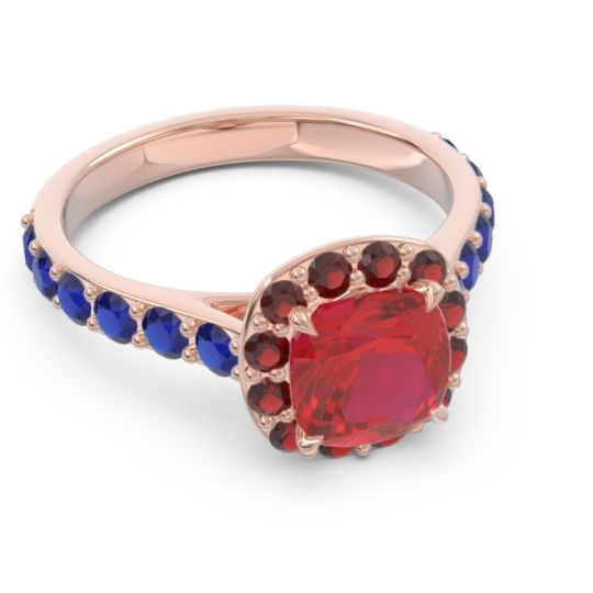 Halo Pave Cushion Svaja Ring