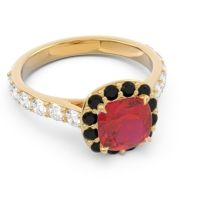 Halo Pave Cushion Svaja Ring