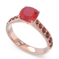 Pave Cushion Kesari Ring