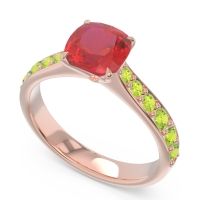 Pave Cushion Kesari Ring