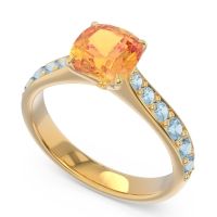 Pave Cushion Kesari Ring