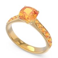 Pave Cushion Kesari Ring