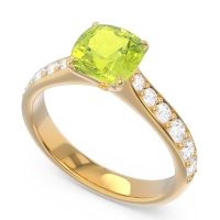 Pave Cushion Kesari Ring