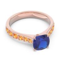 Pave Cushion Kesari Ring