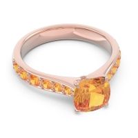 Pave Cushion Kesari Ring