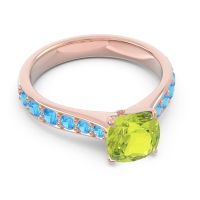 Pave Cushion Kesari Ring