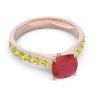 Pave Cushion Kesari Ring