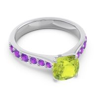 Pave Cushion Kesari Ring