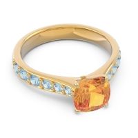 Pave Cushion Kesari Ring