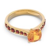 Pave Cushion Kesari Ring