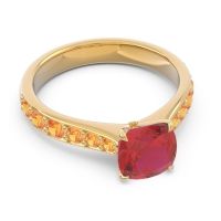 Pave Cushion Kesari Ring