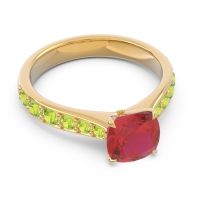 Pave Cushion Kesari Ring