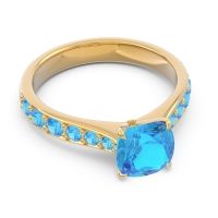 Pave Cushion Kesari Ring