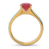 Pave Cushion Kesari Ring