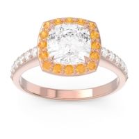 Halo Pave Cushion Kamatha Ring