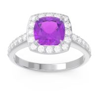 Halo Pave Cushion Kamatha Ring