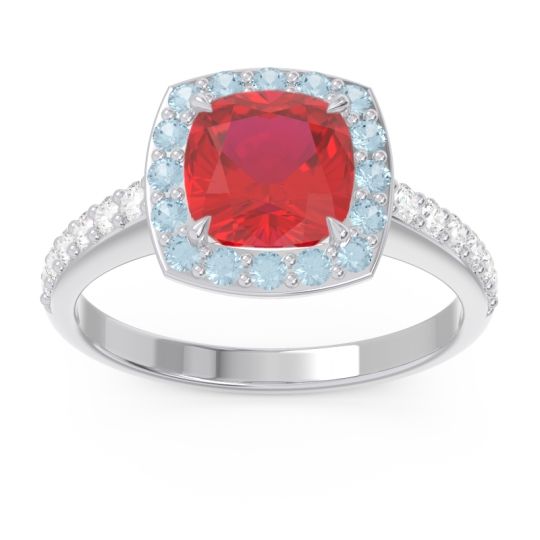 Halo Pave Cushion Kamatha Ring