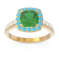 Halo Pave Cushion Kamatha Ring