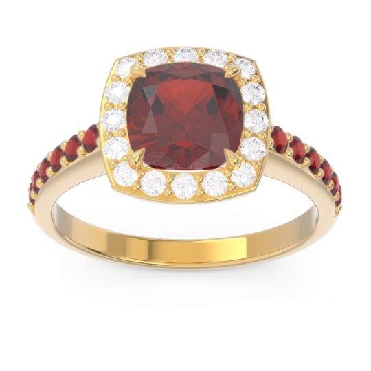 Halo Pave Cushion Kamatha Ring