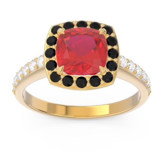 Halo Pave Cushion Kamatha Ring