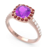 Halo Pave Cushion Kamatha Ring