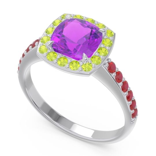 Halo Pave Cushion Kamatha Ring