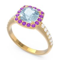 Halo Pave Cushion Kamatha Ring