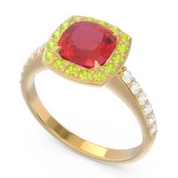 Halo Pave Cushion Kamatha Ring