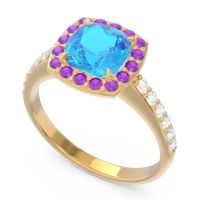 Halo Pave Cushion Kamatha Ring