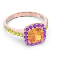 Halo Pave Cushion Kamatha Ring