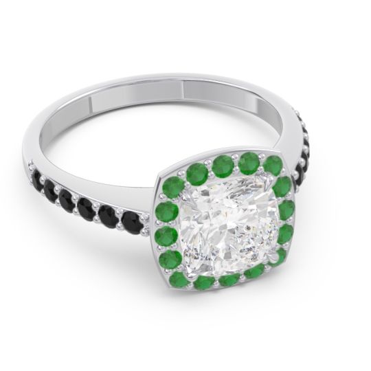 Halo Pave Cushion Kamatha Ring