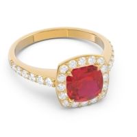 Halo Pave Cushion Kamatha Ring