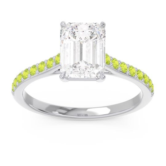 Pave Emerald Cut Vedara Ring