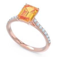 Pave Emerald Cut Vedara Ring